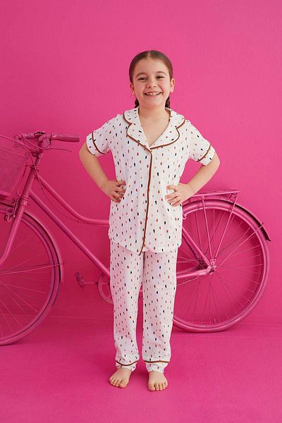 ELİTOL Buttoned Cotton Lycra Pajama Set