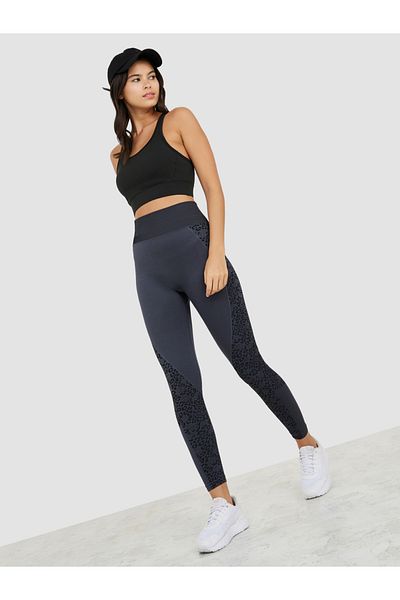 Styli Mesh Insert Overlay Strap Back Detail Sports Bra