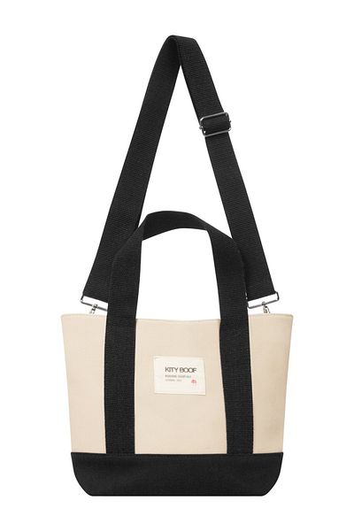Kity Boof Stamboll Black-Beige Canvas Tote Bag