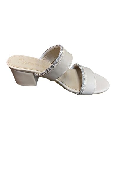 AYEM Жіночі капці з товстим каблуком і деталями з каменю