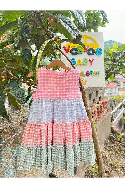 VOSVOSBABYSTORE Rochie cu model curcubeu roz