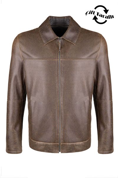 Tamer Tanca Men's Genuine Leather Coat - Comfortable and Stylish