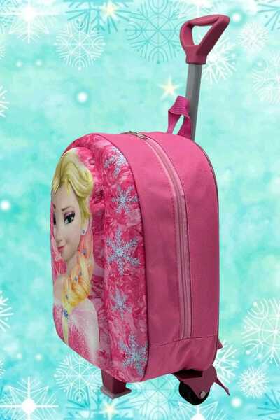 Tezzgelsin Kız Çocuk Anaokulu Kreş Çekçekli Tekerli Kabartmalı Eva Renkli Baskılı Sırt Çantası ve Okul Çantası