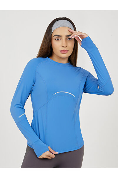 Styli Multi Panel Reflective Stripe with Thumbhole Detail Top