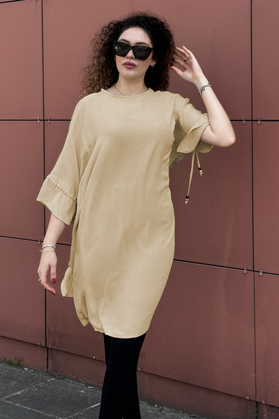QLAY Oversize Women's Tunic - Side Slit, Half Sleeve