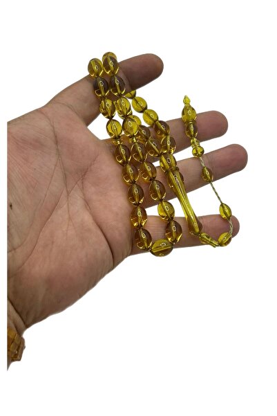 Han Ticarethane Mărgele de rugăciune din chihlimbar pudră verde ulei