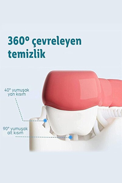 Mas Lord U Şekli Bebek Diş Fırçası Yeni Nesil Fırça - Pembe-6/12 Yaş
