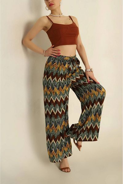 Butik Lena Patterned Woven Viscose Trousers