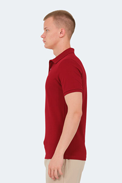 Slazenger Ανδρικό μπλουζάκι με γιακά πόλο VALE KTN σε μπορντό χρώμα