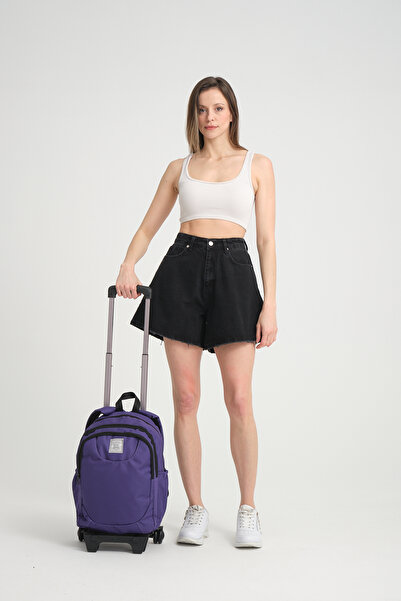 HSR ÇEKÇEKLİ KABİN BOY 4 BÖLMELİ LEPTOP GÖZLÜ  SIRT ÇANTASI