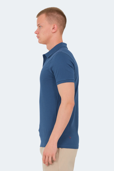 Slazenger Vale Ktn Men's Polo Neck Saks Blue T-Shirt