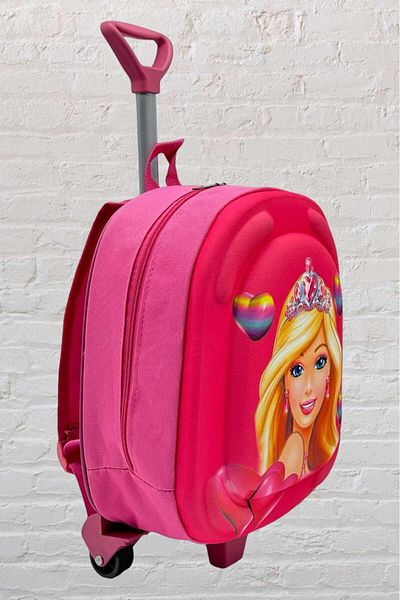Trenderrs Rucsac cu imprimeu color Eva pentru fete - creșă cu racletă și roți în relief