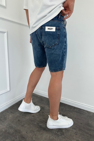 MADZEYMODA Чоловічі сині джинси з сортувальним дизайном