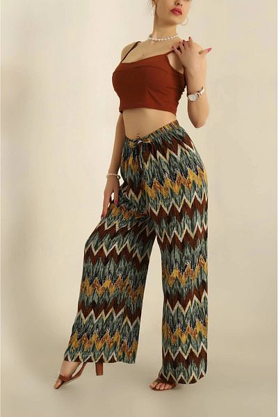 Butik Lena Patterned Woven Viscose Trousers