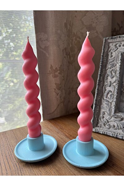 Nish Candles İki Adet Şamdan Mumu Pastel Renlerde Ve Dekoratif Kokulu Şamdan ...