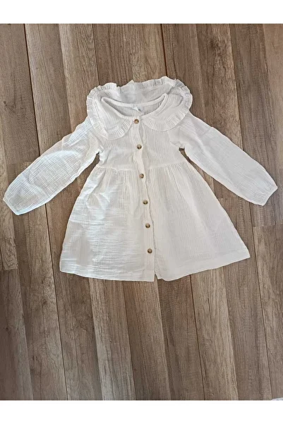 SARE TEKSTİL Collared Muslin Dress