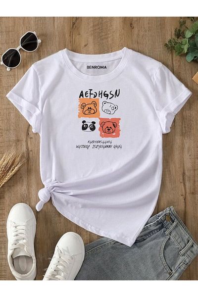 BENROMA 1 tricou este un cadou pentru achiziții de 6 și mai sus în coș - Tricou unisex pentru copii cu imprimeu ursuleț
