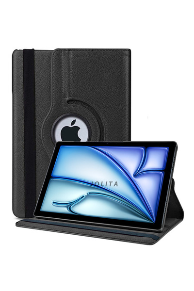Jolita iPad Air 6. Nesil 11 inç M2 2024 Uyumlu Siyah Tablet Kılıfı Dönerli St...