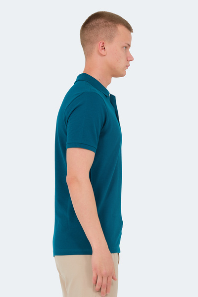 Slazenger Vale Ktn Men's Polo Neck Petrol T-Shirt