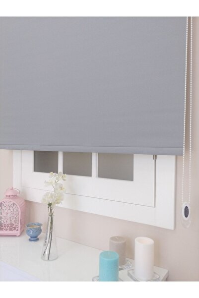 atölyeperde Kalın Mat Kumaş Gri Stor Perde