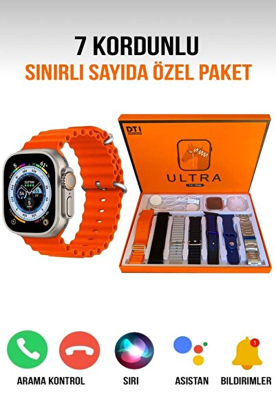 ULTRA8 Watch Ultra 8 - Ultra 7 in 1 (7 Kordonlu Akıllı Saat) 49mm