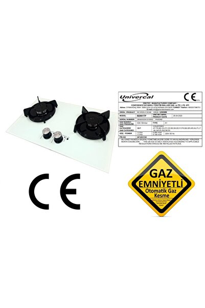 univercal Geniş Iki Gözlü Gaz Emniyetli Ergonomik Ocak U3050b