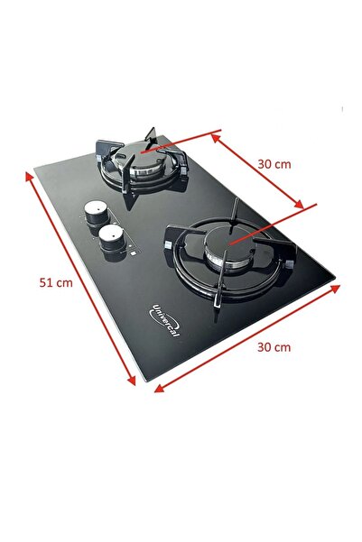 univercal YENİ TASARIM GENİŞ GAZ EMNİYETLİ DOĞALGAZLI OCAK