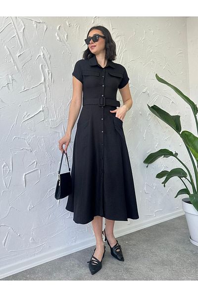 Poliyance Rochie neagră Ays - Design elegant și confortabil