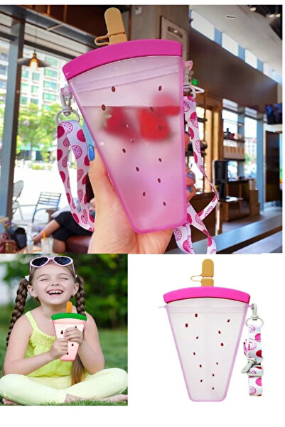 KÜÇÜK EW زجاجة مياه بشرائح البطيخ مع شفاطة خالية من مادة BPA - قارورة مشروبات...