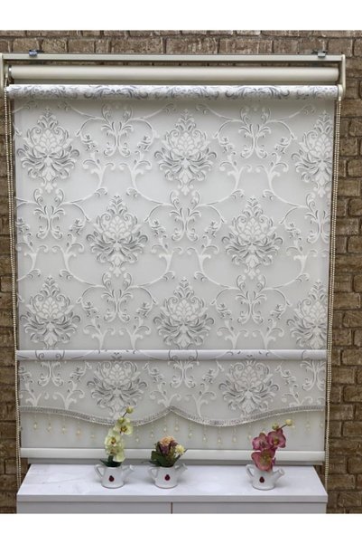YAZAR HOME Yeni Sezon 1. Kalite Boncuklu Çift Mekanizmalı Zebra Stor Perde - 3542