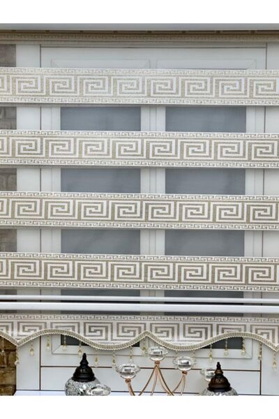 YAZAR HOME Yeni Sezon 1. Kalite Boncuklu Zebra Stor Perde