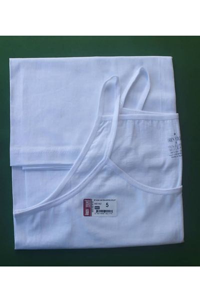ÖREN YILDIZ 6 Pieces White Combed Cotton Women's Athlete - With Rope Strap