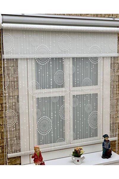 YAZAR HOME Yeni Sezon 1. Kalite Eteği Düz Çiftli Sistem Tül + Stor Perde