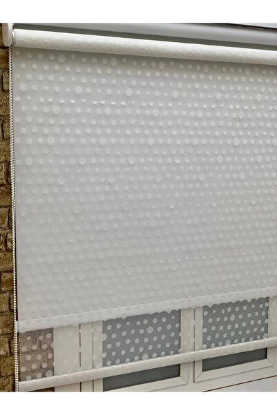 YAZAR HOME Yeni Sezon 1. Kalite Eteği Düz Çiftli Sistem Tül + Stor Perde