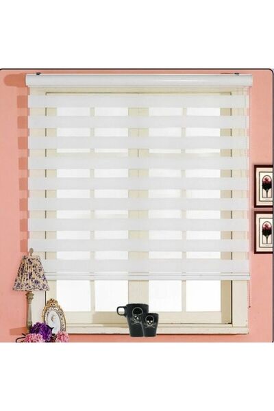 YAZAR HOME Krem Renk Zebra Stor Perde