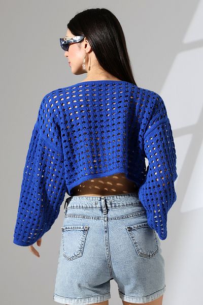 ALCHON Bluză cu mânecă lungă cu decolteu roșu și tricot - Vară