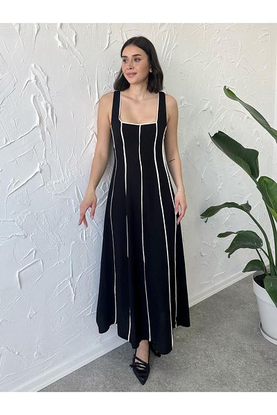 Poliyance Rochie neagră cu model zebră