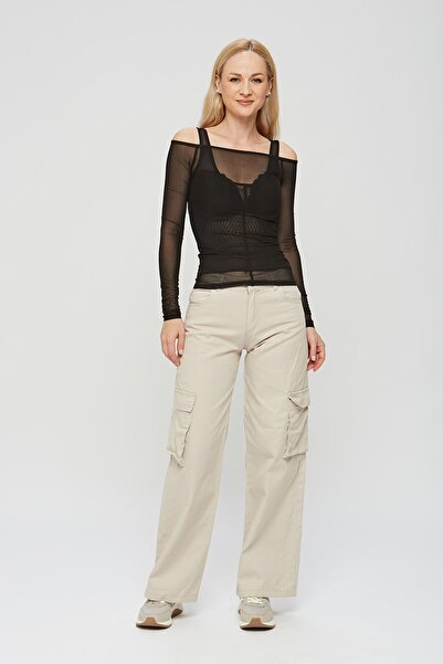 estewoman Croptop cu detalii din tul