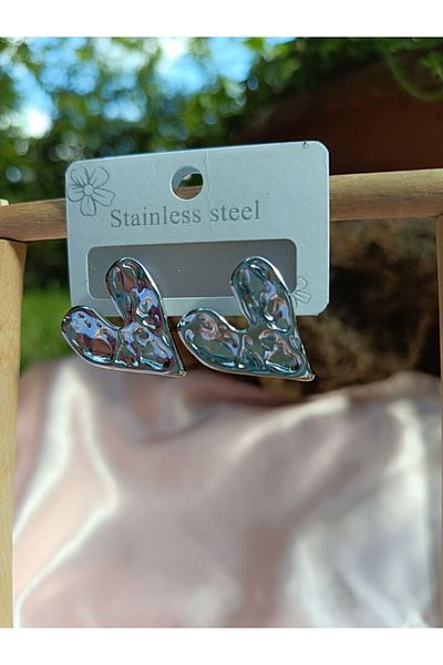 staınless steel Deep Heart - Steel Earring Design