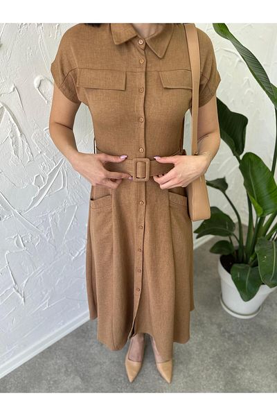 Poliyance Φόρεμα Ays Camel Color