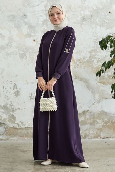InStyle Half Ribbed Sleeve Ribbed Plum Ferace