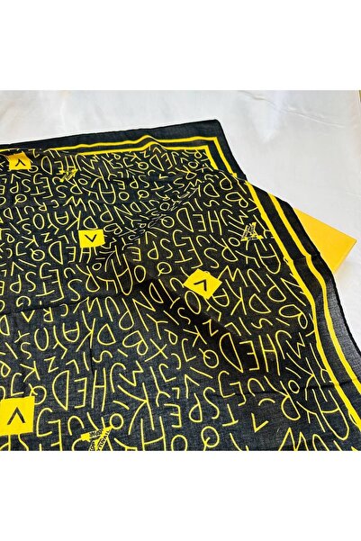 AWAM SILK وشاح قطني بنمط الحروف 90*90 سم