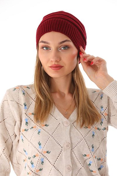 Ritagarcia Women's Stringed Burgundy Beret