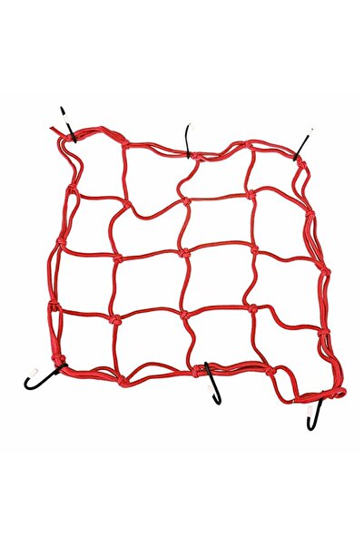Genel Markalar File Bagaj Lastiği Kırmızı 6 Kancalı Kask Filesi 80 Cm