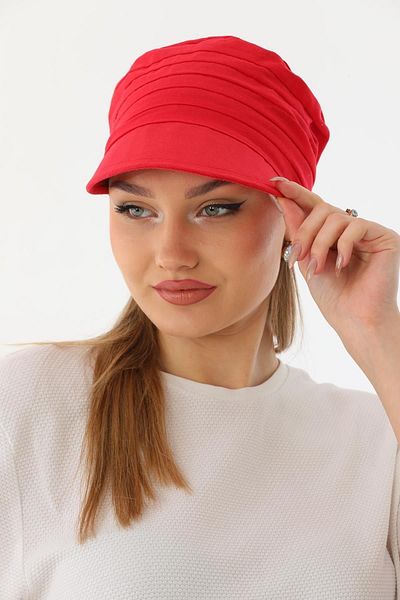 Ritagarcia Red Shielded Bandana Visor with Safari Tie