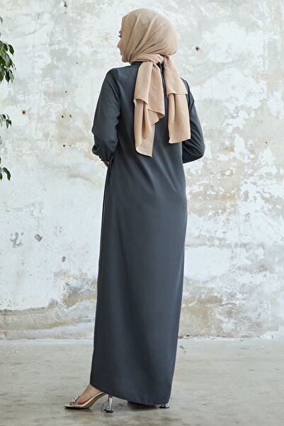 InStyle Asymmetric Cut Ruffle Placket Anthracite Ferace