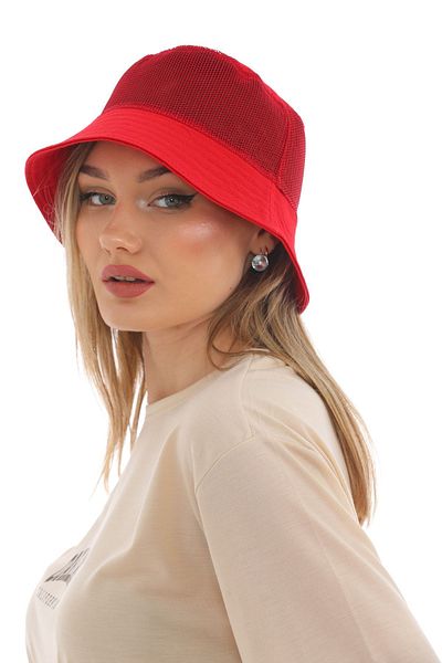 Ritagarcia Red Fisherman Bucket Hat with Mesh