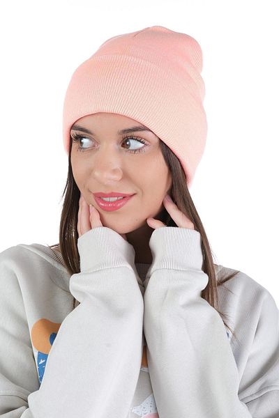 Ritagarcia Women's Salmon Plain Folded Knitwear Basic Beret