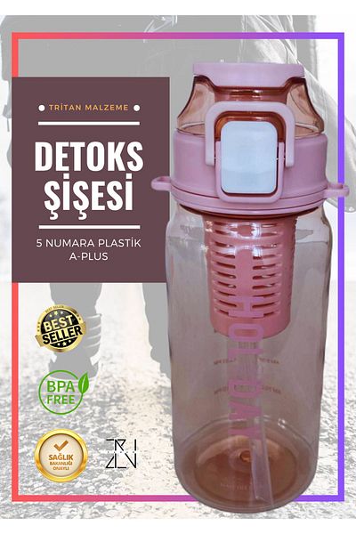 zanur DETOX / 5No Plastic Detox Water Bottle 700 ml Detox Bottle Detox Water Bottle with Filter Sports Water Bottle