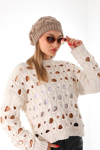 Ritagarcia Double Layer Knitted Stone Beret
